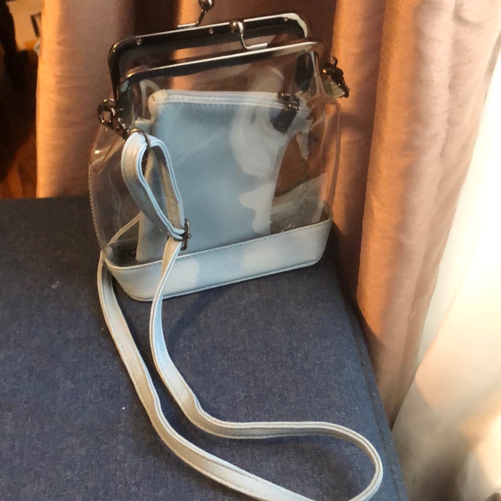 Clear/Light Blue Purse